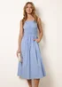 Blue Vanilla Blue Ruched Binding Strappy Midi Dress - L Image 2