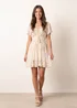 Blue Vanilla Beige Embellished Tiered Mini Dress - L/XL Image 1