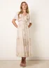 Blue Vanilla Beige Embellished Midi Dress - S/M Image 1