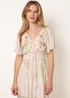 Blue Vanilla Beige Embellished Midi Dress - S/M Image 2