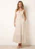 Blue Vanilla Ivory Broderie Button Down Maxi Dress - S Image 3