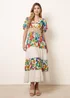 Blue Vanilla Multi Bright Print Tiered Dress - S Image 5