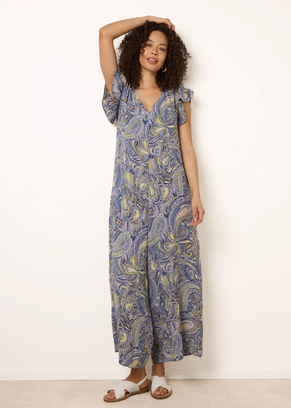 Blue Vanilla Blue Ruffle Detail Jumpsuit - One Size Image 3