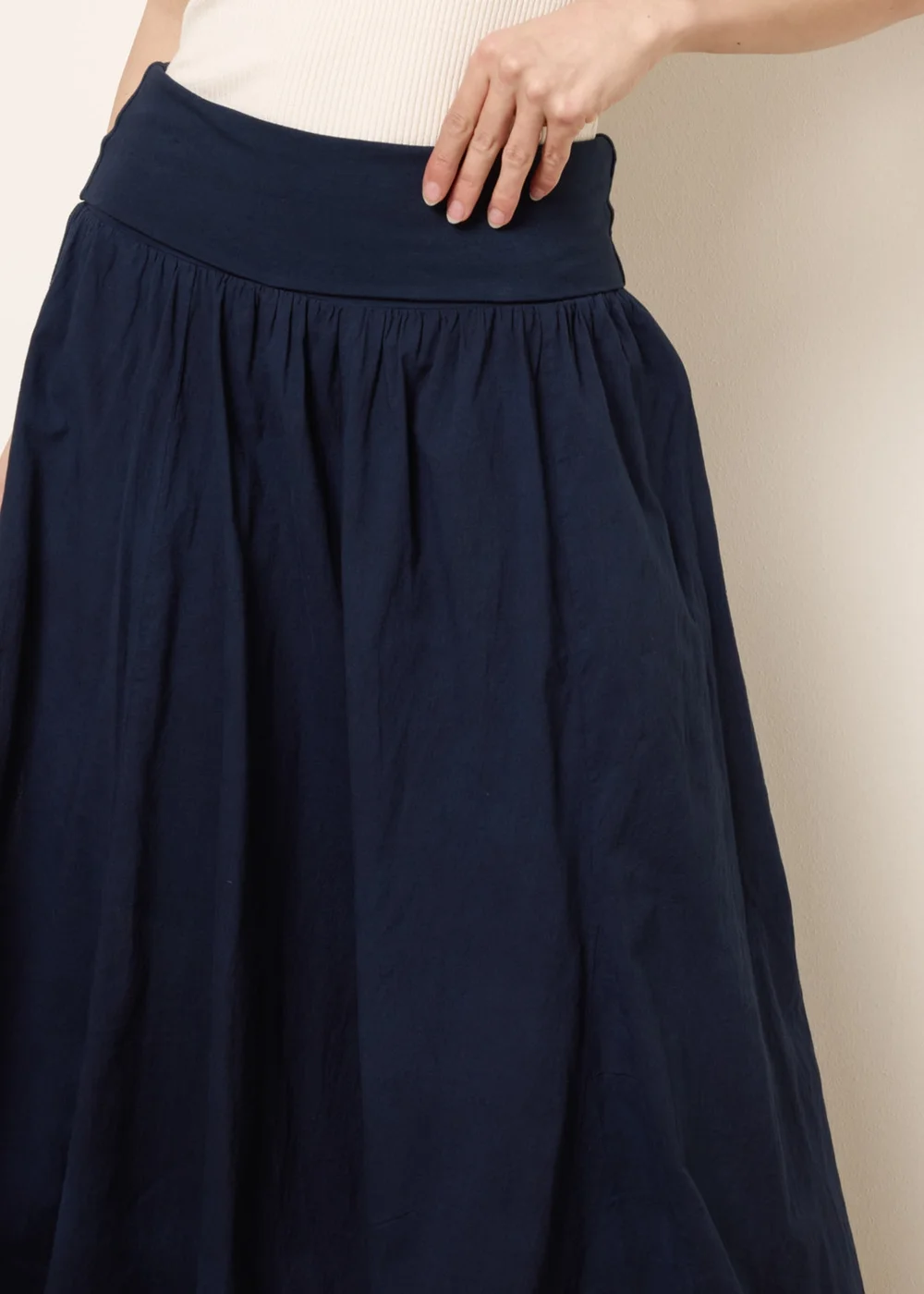 Blue Vanilla Navy Godet Hem Jersey Waist Skirt - M/L Image 3