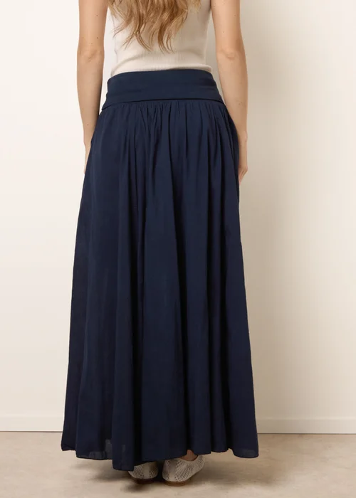 Blue Vanilla Navy Godet Hem Jersey Waist Skirt - M/L Image 4