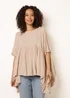 Blue Vanilla Stone Gathered Oversized Top - One Size Image 3