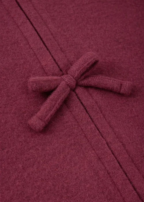 Girls Burgundy Bow Knitted Top & Trouser Set (7-15yrs) - 7 Yrs Image 2