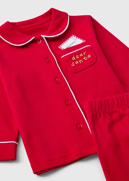 Baby Red Dear Santa Christmas Pyjama Set (0-23mths) - Age 6 - 9 Months Image 2