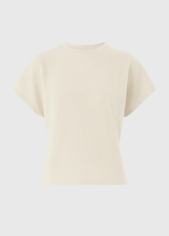 Cream Textured T-Shirt