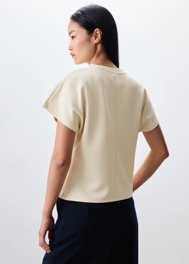 Cream Textured T-Shirt