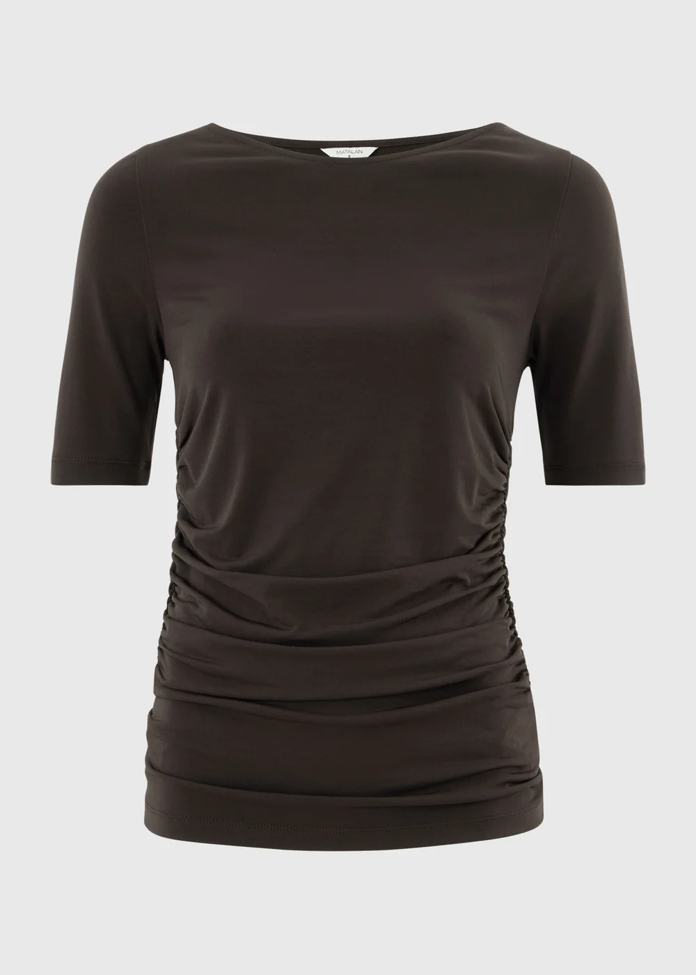 Chocolate Brown Ruched Top - Size 8 Image 1