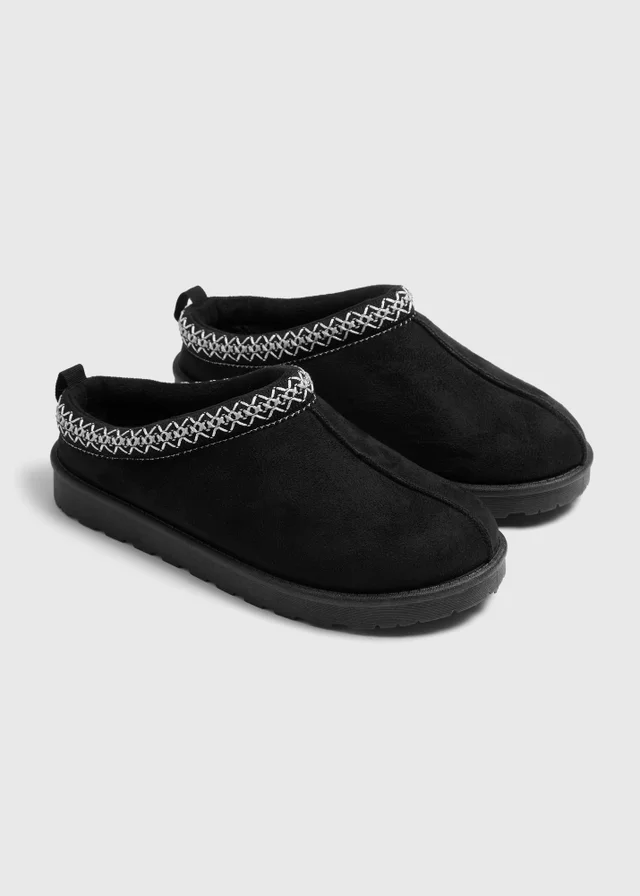 Black Snug Mule Slippers