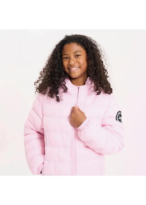 Hype Girls Pink Quilted Warm Winter Coat (5-14 Years) - 7-8 Yrs Image 4