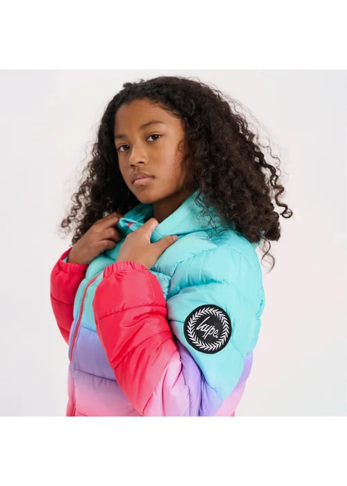 Hype Girls Blue Hooded Quilted Warm Coat (7-14 Years) - 7-8 Yrs Image 4