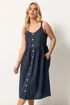 Yours Curve Navy Blue Linen Sundress - 18 Image 1