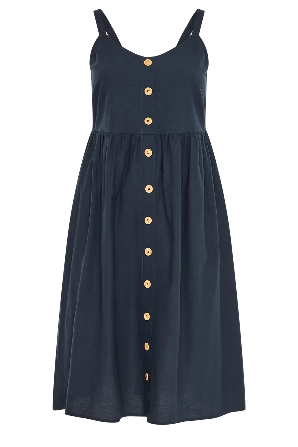 Yours Curve Navy Blue Linen Sundress - 18 Image 5