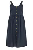 Yours Curve Navy Blue Linen Sundress - 18 Image 5