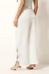 PixieGirl Petite White Tie Detail Cotton Cheesecloth Wide Leg Trousers - 16/L27 Image 3