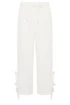 PixieGirl Petite White Tie Detail Cotton Cheesecloth Wide Leg Trousers - 16/L27 Image 5