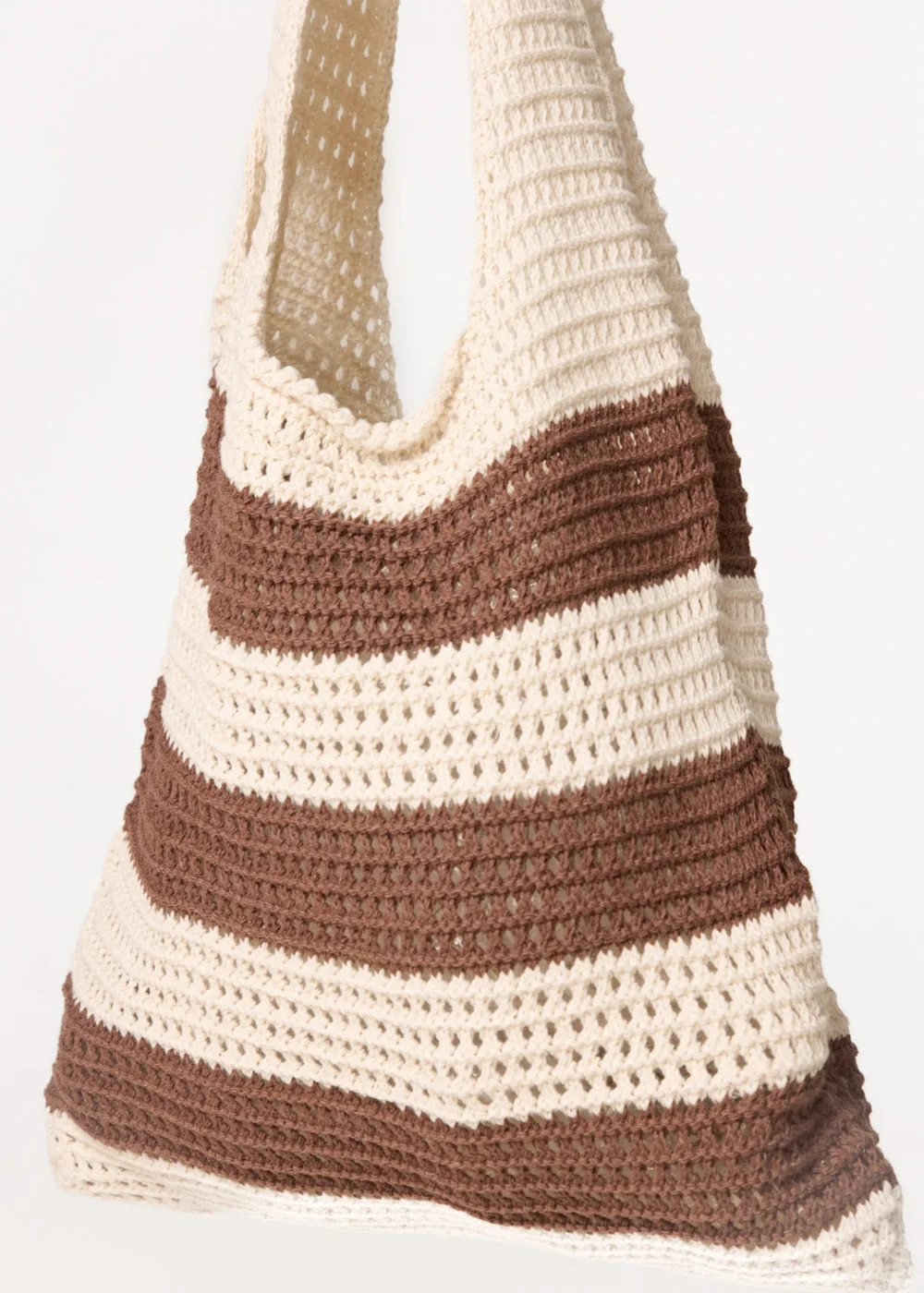 Blue Vanilla Beige Crochet Stripe Bag - One Size Image 2