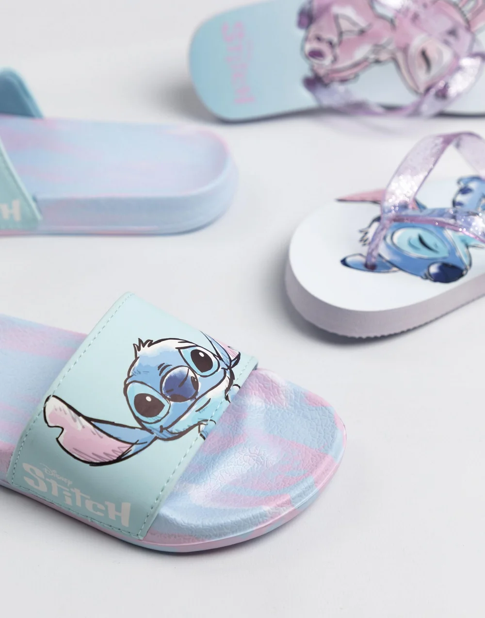 Vanilla Underground Lilo & Stitch Girls Multicoloured 2 Pack Multi Character Slider Slippers (12-5 UK Child) - 3 Infants Image 2