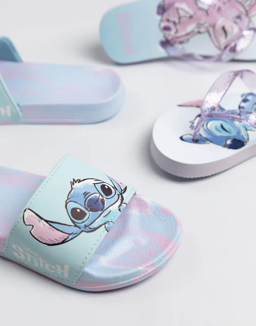 Vanilla Underground Lilo & Stitch Girls Multicoloured 2 Pack Multi Character Slider Slippers (12-5 UK Child) - 3 Infants Image 2