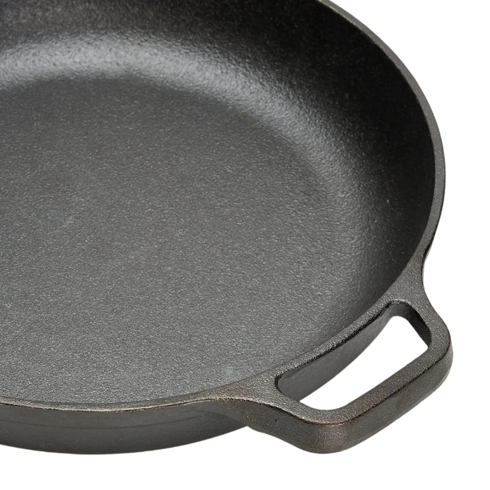 Lifeideas Round Cast Iron Skillet with Removable Wooden H&le - M Image 6
