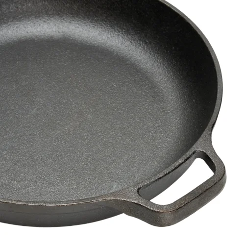 Lifeideas Round Cast Iron Skillet with Removable Wooden H&le - M Image 6