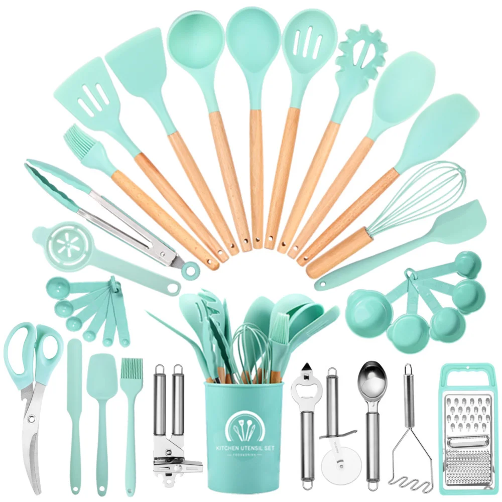 Lifeideas Silicone Kitchen Cooking Utensils Set - One Size Image 1