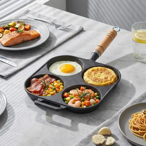 Lifeideas 4-Hole Cast Iron Frying Pan - M Image 1