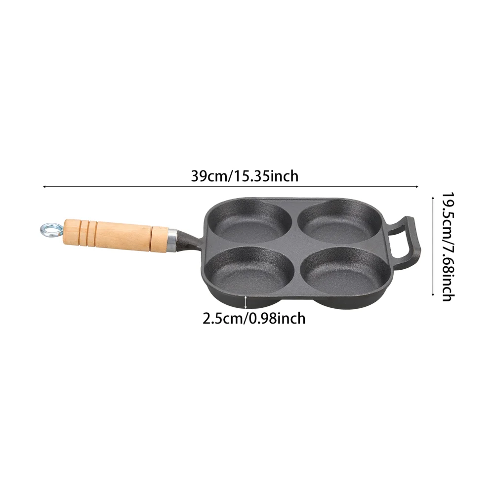 Lifeideas 4-Hole Cast Iron Frying Pan - M Image 2