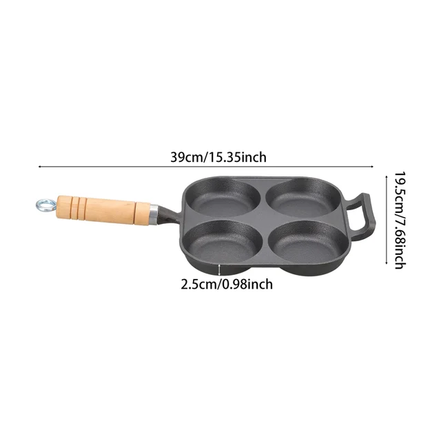 Lifeideas 4-Hole Cast Iron Frying Pan
