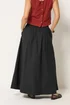 PixieGirl Petite Black Cotton Poplin Maxi Skirt - 14 Image 3