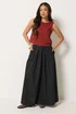 PixieGirl Petite Black Cotton Poplin Maxi Skirt - 14 Image 1