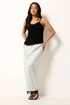 PixieGirl Petite White Polka Dot Satin Maxi Skirt - 6 Image 2