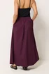 PixieGirl Petite Burgundy Red Poplin Cotton Maxi Skirt - 12 Image 3