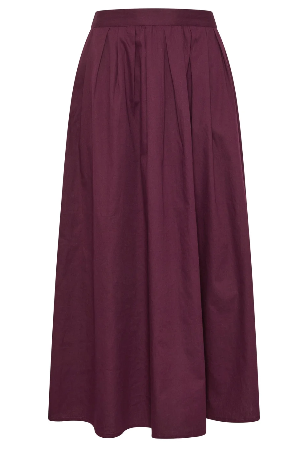 PixieGirl Petite Burgundy Red Poplin Cotton Maxi Skirt - 12 Image 5