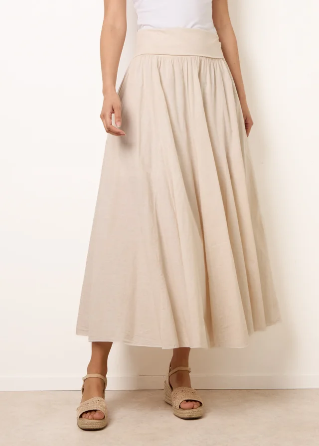 Blue Vanilla Stone Godet Hem Jersey Waist Skirt