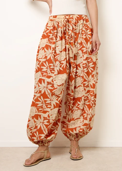 Blue Vanilla Orange Floral Balloon Pants - M/L Image 2