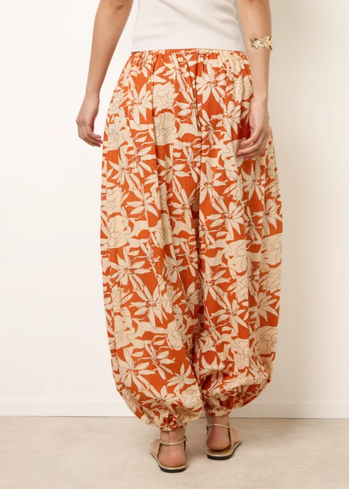 Blue Vanilla Orange Floral Balloon Pants - M/L Image 4