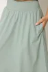 PixieGirl Petite Sage Green Poplin Shirred Cotton Maxi Skirt - 18 Image 4