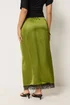 PixieGirl Petite Olive Green Lace Hem Satin Maxi Skirt - 16 Image 3