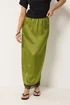 PixieGirl Petite Olive Green Lace Hem Satin Maxi Skirt - 16 Image 2