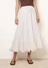 Blue Vanilla Ivory Panelled Overlocked Frill Maxi Skirt - M/L Image 2