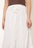 Blue Vanilla Ivory Panelled Overlocked Frill Maxi Skirt - M/L Image 3