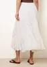 Blue Vanilla Ivory Panelled Overlocked Frill Maxi Skirt - M/L Image 4