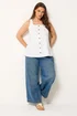 Yours Curve White Crinkle Vest Top - 30-32 Image 2