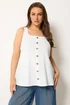 Yours Curve White Crinkle Vest Top - 30-32 Image 1