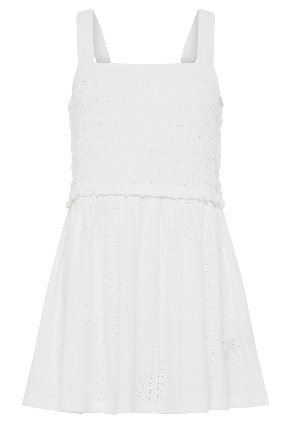 Yours Curve White Broderie Anglaise Vest Top - 14 Image 5