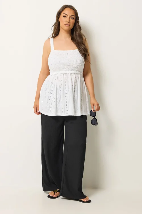 Yours Curve White Broderie Anglaise Vest Top - 14 Image 3